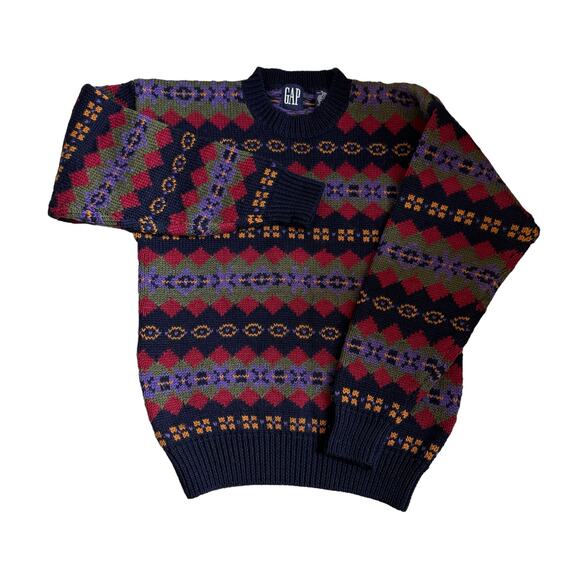 GAP Multicolor Patterned Crewneck Sweater - Picture 1 of 7